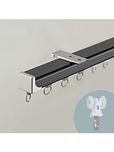 CHR105 Ivory Champagne Black Curtain Tracks Ceiling/Wall Mount