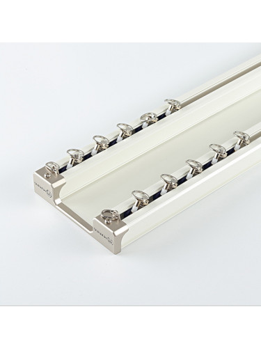 CHR106 Ceiling Mounted  Super Thick Aluminum Alloy Double Curtain Tracks(Color: Ivory)