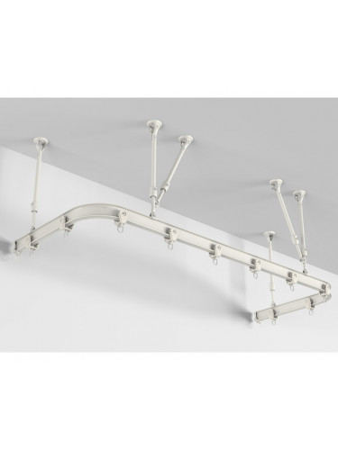 CHR11 Bendable Ivory Curtain Tracks Ceiling Mount For Bay Window U and L Medical Track(Color: Ivory)