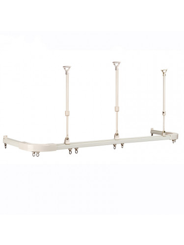 CHR12 Ivory Curtain Tracks Ceiling Mount For Bay Window U and L Medical Track(Color: White)