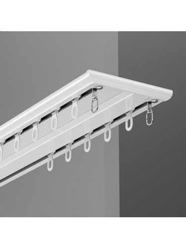 CHR121 Ceiling Mounted Ultra Thin Invisible Ivory Black Aluminum Alloy Double Curtain Tracks 