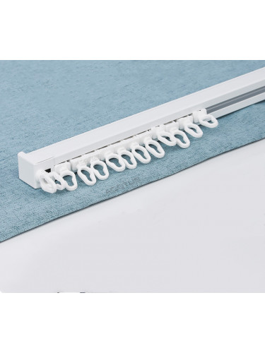 Warrego High Quality Ivory S-Fold Curtain Tracks Ceiling/Wall Mount(Color: Ivory)