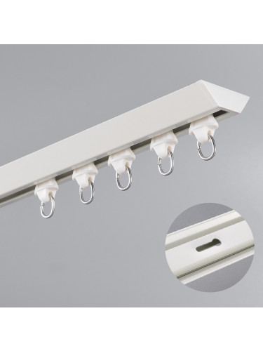CHR15 NEW Arrival V Shape Ivory Black Ceiling Mounted Curtain Tracks (Color: Ivory)