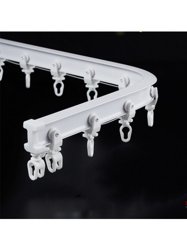 Warrego CHR18 Ivory S Fold Bendable Curtain Tracks Ceiling/Wall Mount For Bay Window
