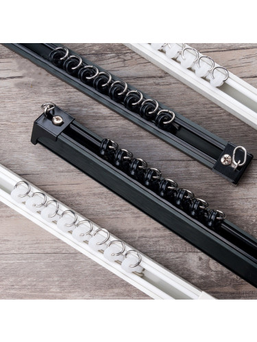 CHR19 Ivory Black Curtain Tracks Ceiling/Wall Mount ...