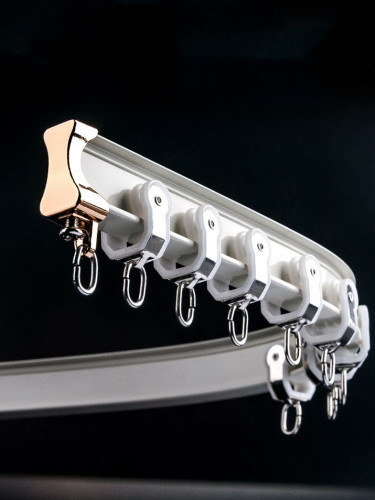 CHR22 Bendable Ivory Curtain Tracks Ceiling/Wall Mount For Bay Window