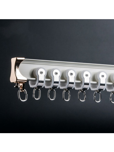CHR22 Bendable Ivory Curtain Tracks Ceiling/Wall Mount For Bay Window(Color: Ivory)