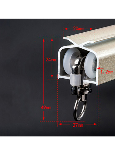 CHR27 Ivory Champagne Curtain Tracks Ceiling/Wall Mount