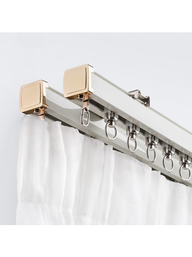 CHR28 Super Thick Ivory Champagne Curtain Tracks Ceiling/Wall Mount