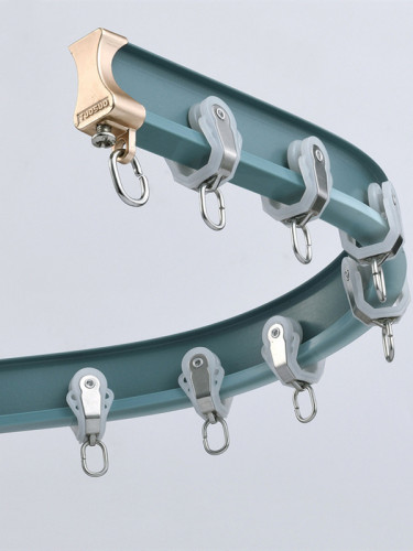 CHR33 Ivory Black Pink Blue Green Bendable Curtain Tracks Ceiling/Wall Mount For Bay Window