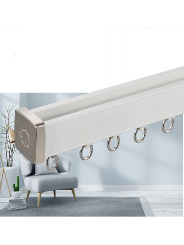 CHR34 Thick Ivory Black Champagne Bronze Curtain Tracks Ceiling/Wall Mount(Color: Ivory)