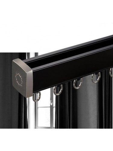 CHR34 Thick Ivory Black Champagne Bronze Curtain Tracks Ceiling/Wall Mount(Color: Black)