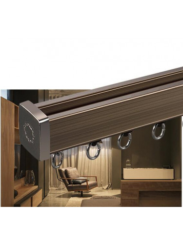 CHR34 Thick Ivory Black Champagne Bronze Curtain Tracks Ceiling/Wall Mount(Color: Champagne)