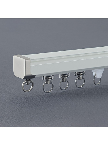 CHR35 Ivory Blue Gold Ceiling Wall Mount Curtain Tracks With Magnetic Carrier(Color: Ivory)