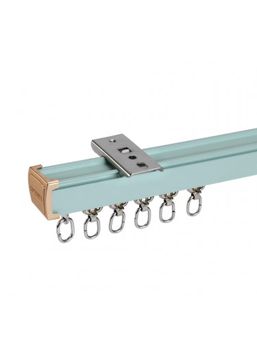 CHR37 Ivory Black Pink Blue Green Ceiling Wall Mount Aluminum Alloy Thick Curtain Tracks For Living Room(Color: Green)