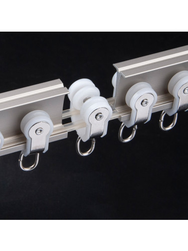 CHR38 Ivory Blue Bendable Single Double Curtain Tracks Ceiling/Wall Mount For Bay Window