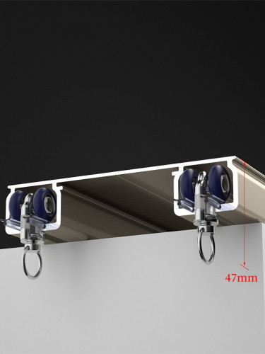 CHR4110 White/Balck/Champagne Thick Aluminum Alloy Double Curtain Tracks