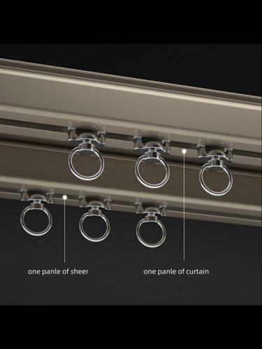 CHR4110 White/Balck/Champagne Thick Aluminum Alloy Double Curtain Tracks