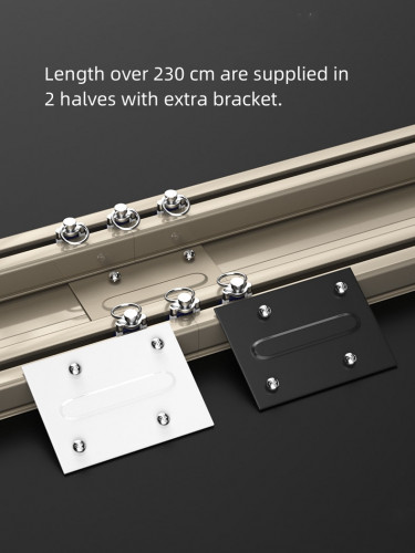 CHR4110 White/Balck/Champagne Thick Aluminum Alloy Double Curtain Tracks