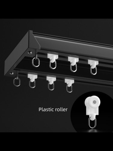 CHR4110 White/Balck/Champagne Thick Aluminum Alloy Double Curtain Tracks
