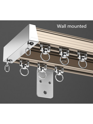 CHR41 Ceiling/Wall Mounted Thick Aluminum Alloy Double Curtain Tracks 
