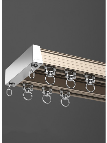 CHR41 Ceiling/Wall Mounted Thick Aluminum Alloy Double Curtain Tracks 