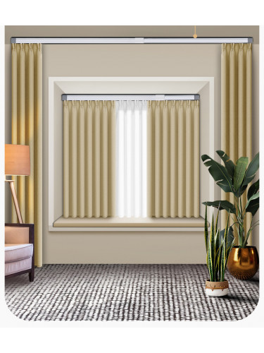 CHR4222 Ivory Extendable Ceiling Wall Mounted Curtain Tracks