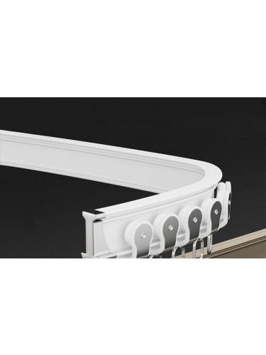 CHR45 Bendable Ivory and Champagne Curtain Tracks Ceiling/Wall Mount For Corner Windows(Color: White)