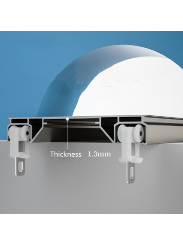 CHR51 Ceiling/Wall Mounted Aluminum Alloy Double Curtain Tracks 