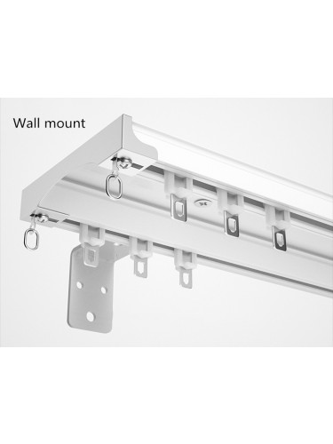 CHR51 Ceiling/Wall Mounted Aluminum Alloy Double Curtain Tracks 