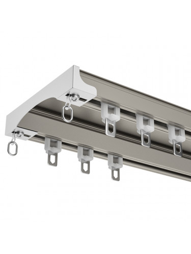 CHR51 Ceiling/Wall Mounted Aluminum Alloy Double Curtain Tracks 