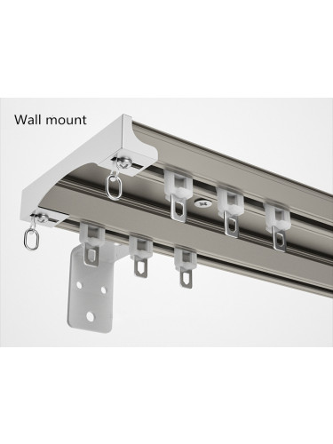 CHR51 Ceiling/Wall Mounted Aluminum Alloy Double Curtain Tracks 