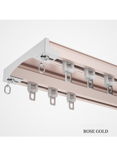 CHR51 Ceiling/Wall Mounted Aluminum Alloy Double Curtain Tracks 