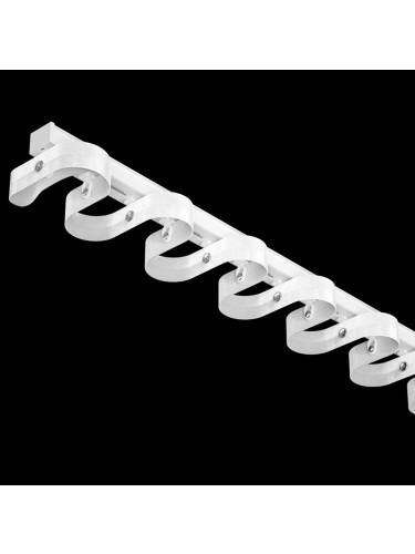 Thick Wave Fold Curtain Tracks Ceiling/Wall Mount For Bay Windows Warrego(Color: White)