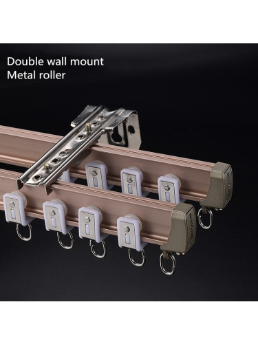 CHR60 Bendable Ivory Champagne Rose Gold Curtain Tracks Ceiling/Wall Mount For Bay Window/corner window