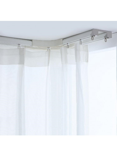 CHR61 Ivory Champagne Ceiling Mounted Thick Aluminum Alloy Double Curtain Tracks For Large L Windows/Bay Windows
