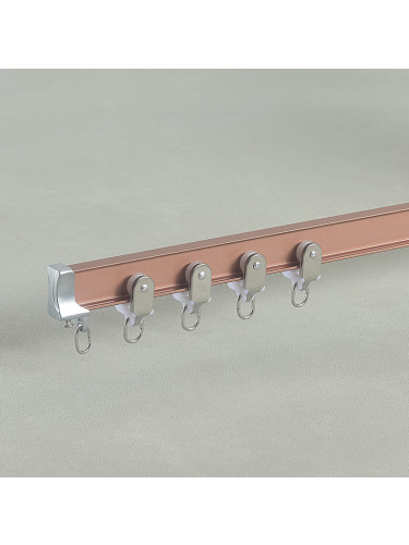 CHR62 Bendable Ivory Black Rose Gold Curtain Tracks Ceiling/Wall Mount For Bay Window(Color: Rose gold)
