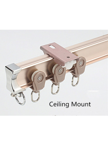 CHR68 Bendable Ivory Black Gold Curtain Tracks Ceiling/Wall Mount For Bay Window