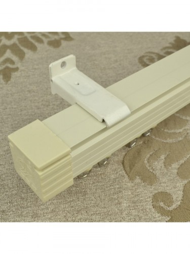 QYR6820 Gibbo Aluminum Alloy Single Curtain Track Set (Color: Ivory)