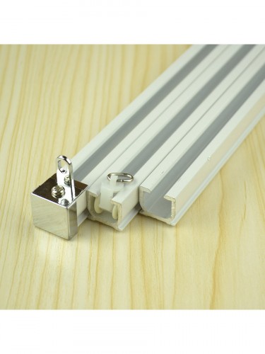 CHR7725 Wall Mounted Double Curtain Tracks and Rails with Valance Track Cross Section