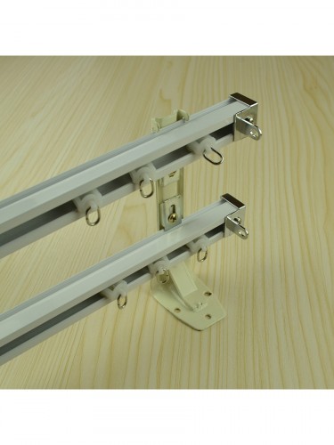 CHR7722 Ceiling Mounted or Wall Mounted Double Curtain Tracks and Rails (Color: Ivory)