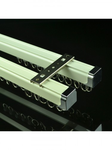 CHR7822 Ivory Ceiling Mounted or Wall Mounted Double Curtain Tracks and Rails Ceiling Mount