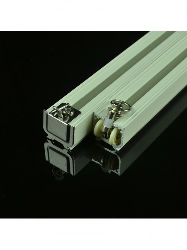 CHR8125 Ivory Double Curtain Tracks with Valance Track Wall Mount Curtain Rails Cross Section