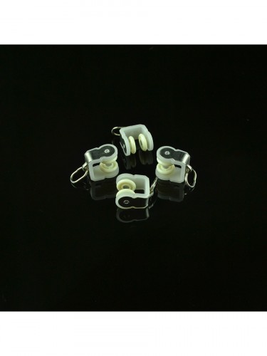 CHR8222 Ivory Bendable Double Curtain Tracks Ceiling/Wall Mount For Bay Window Metal Rollers