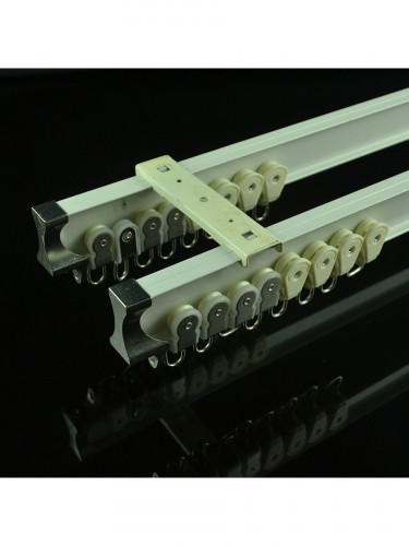 CHR8222 Ivory Bendable Double Curtain Tracks Ceiling/Wall Mount For Bay Window Ceiling Mount