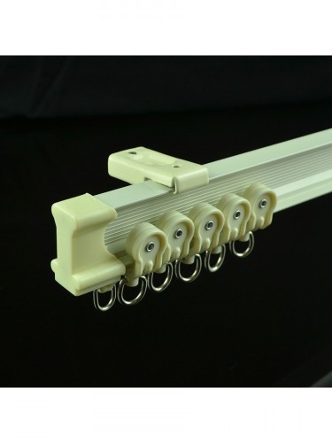 CHR8320 Ivory Bendable Single Curtain Tracks Ceiling/Wall Mount For Bay Window Ceiling Mount (Color: Ivory)