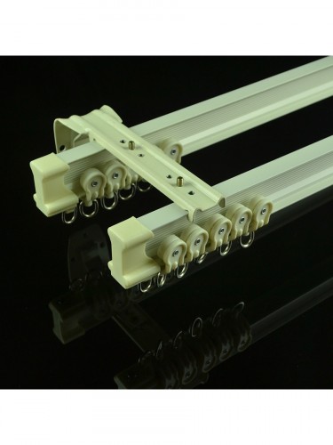CHR8322 Ivory Bendable Double Curtain Tracks Ceiling/Wall Mount For Bay Window Wall Mounted