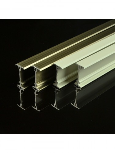 CHR8424 Bendable Triple Curtain Tracks with Valance Track Wall Mount For Bay Window Cross Section