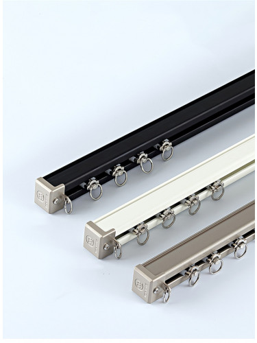 CHR88 Super Thick Big Ivory Black Champagne Curtain Tracks Ceiling/Wall Mount For High Window