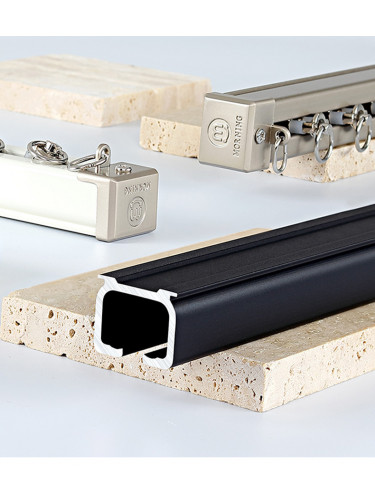 CHR88 Super Thick Big Ivory Black Champagne Curtain Tracks Ceiling/Wall Mount For High Window